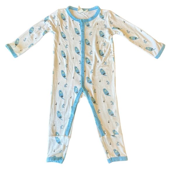 KYTE BABY Cuddle Otter Snap Romper 6-12 Mos Bamboo Playsuit Otters Pajamas HTF - Picture 1 of 6